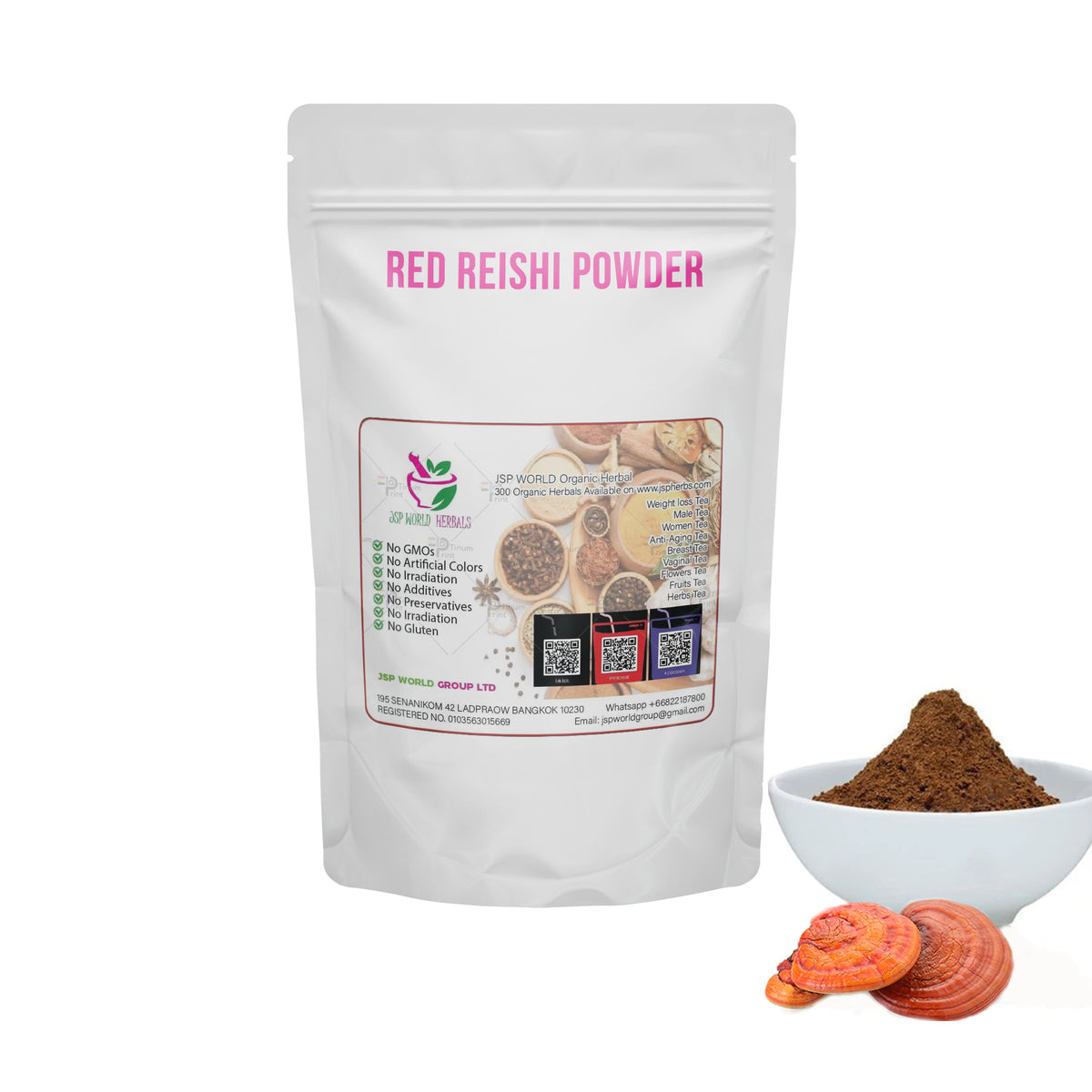 Red Reishi Powder 100 Grams 100% Organic Authenic