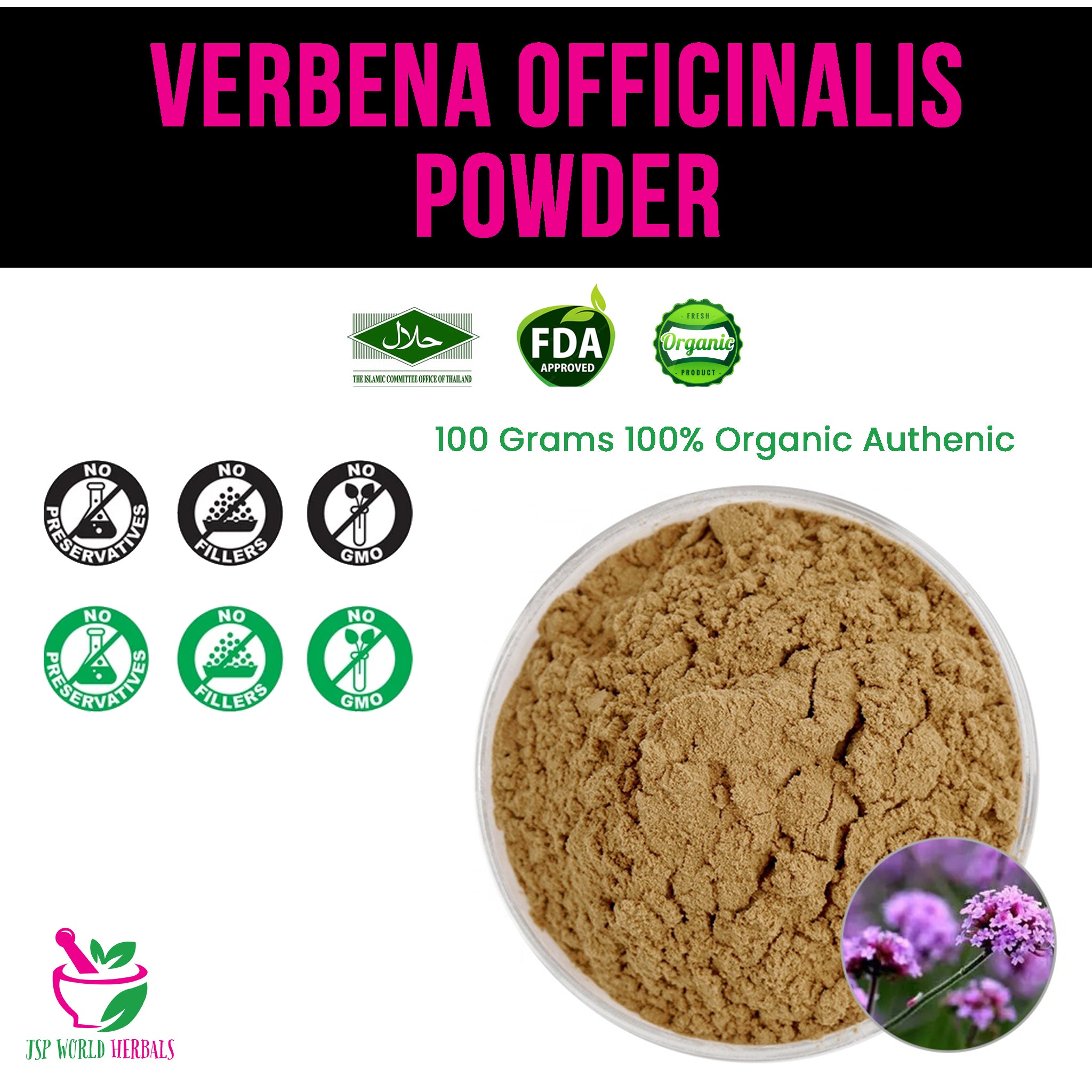 Verbena Officinalis Powder 100 Grams 100% Organic Authenic