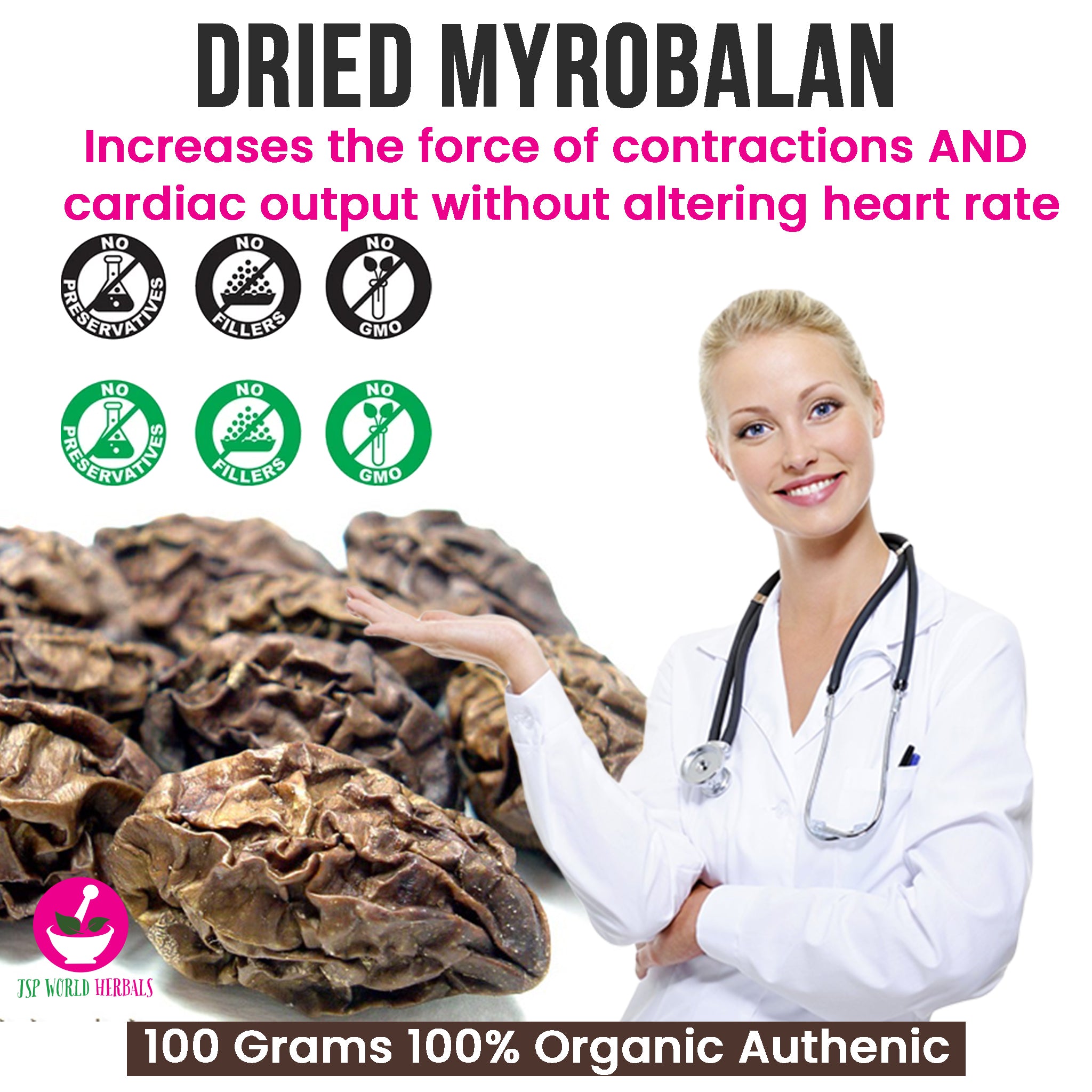 Dried Myrobalan 100 Grams 100% Organic Authenic